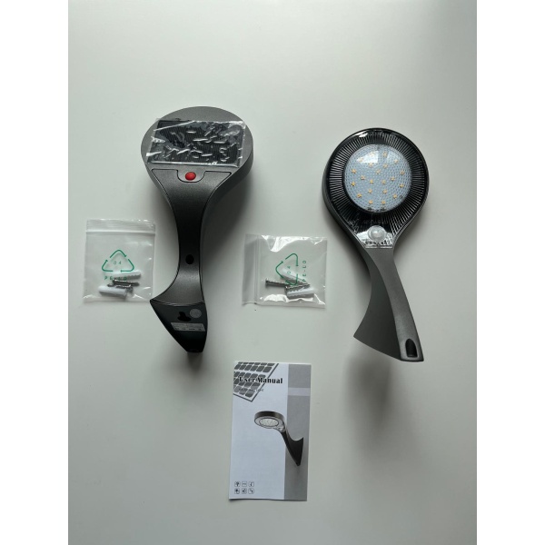 Set 2 Lampi Solare Perete Alb/Negru, 1000 lm, 0.6W, IP65
