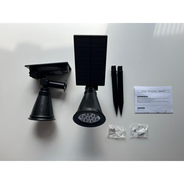 Set 2 x Proiector LED pentru gradina, solar, 7led, multicolor, RGB